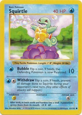 Squirtle (63/102) [Base Set Shadowless Unlimited] Pokémon