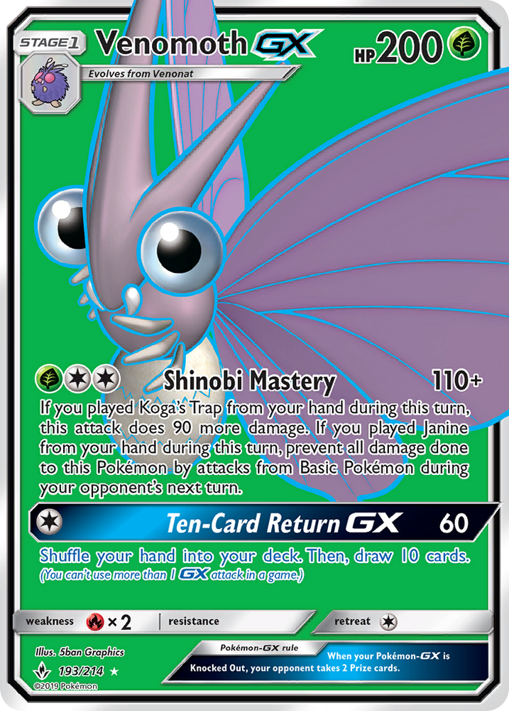 Venomoth GX (193/214) [Sun & Moon: Unbroken Bonds] Pokémon