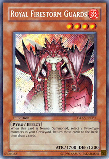 Royal Firestorm Guards [GLAS-EN087] Secret Rare Yu-Gi-Oh!
