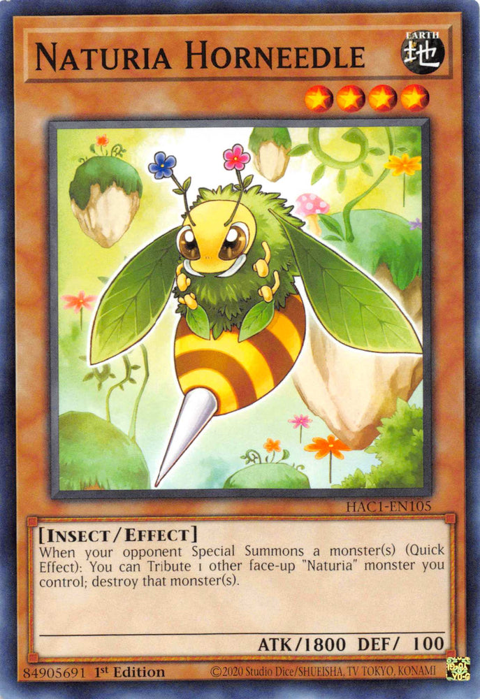 Naturia Horneedle (Duel Terminal) [HAC1-EN105] Parallel Rare Yu-Gi-Oh!