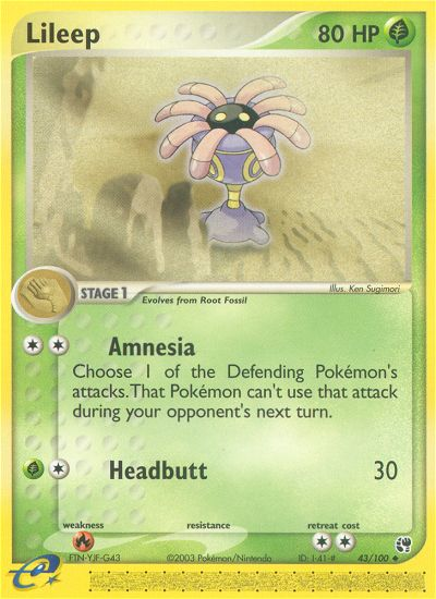 Lileep (43/100) [EX: Sandstorm] Pokémon