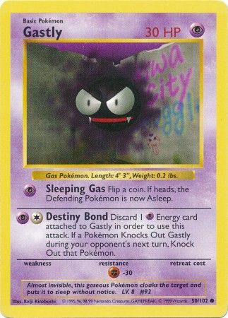 Gastly (50/102) [Base Set Shadowless Unlimited] Pokémon
