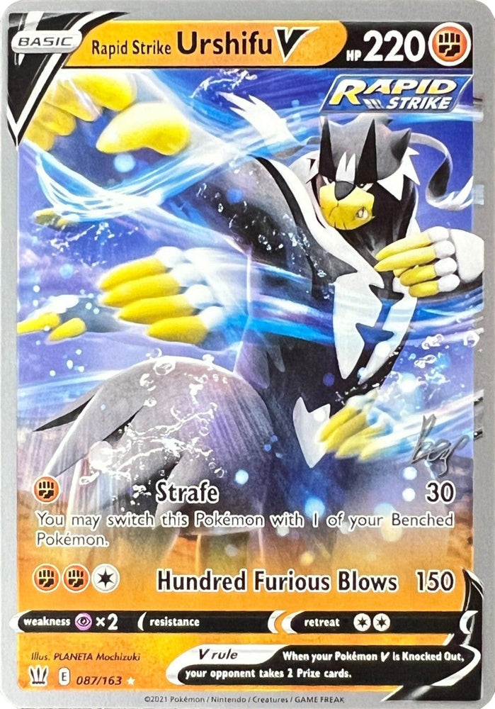 Rapid Strike Urshifu V (087/163) (Cheryl Again - Sebastian Lashmet) [World Championships 2022] Pokémon