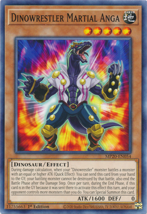 Dinowrestler Martial Anga [MP20-EN054] Common Yu-Gi-Oh!