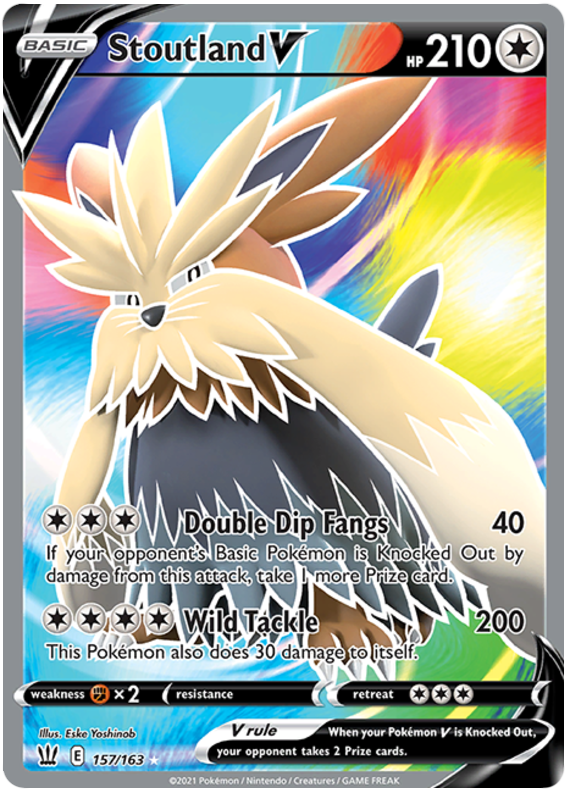 Stoutland V (157/163) [Sword & Shield: Battle Styles] Pokémon