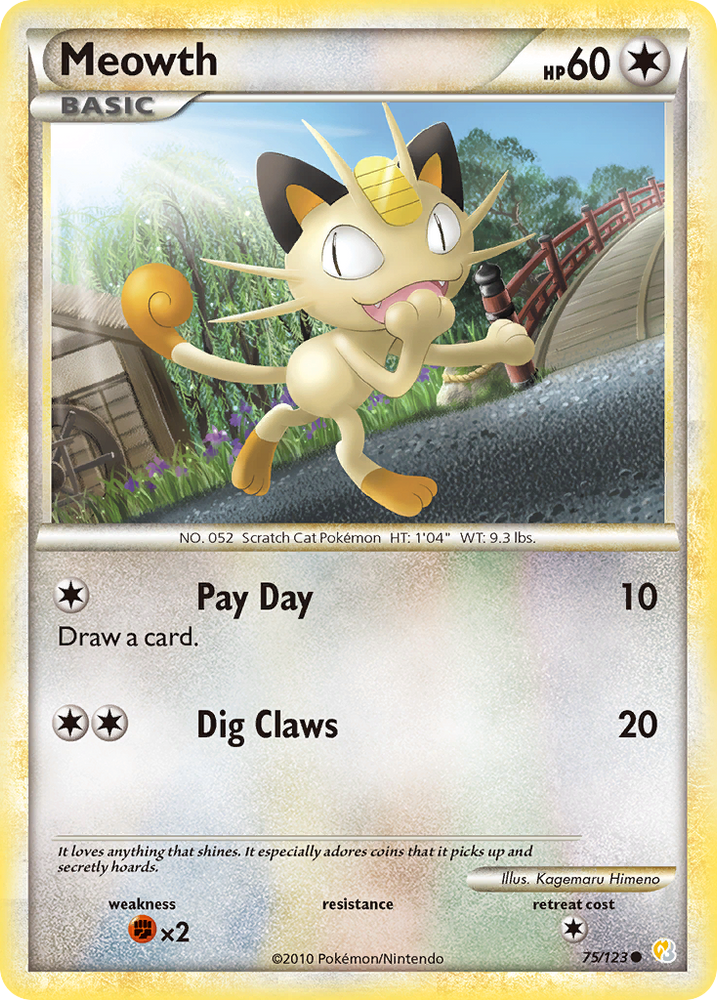 Meowth (75/123) [HeartGold & SoulSilver: Base Set] Pokémon