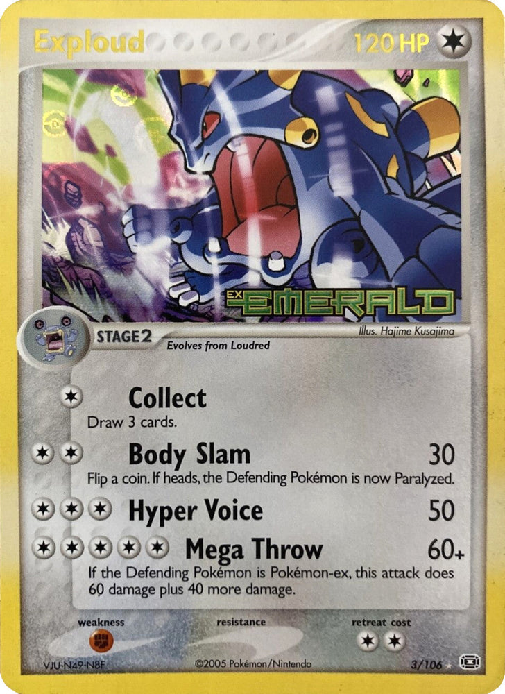 Exploud (3/106) (Stamped) [EX: Emerald] Pokémon