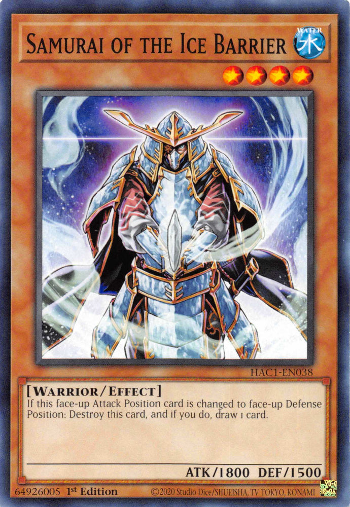 Samurai of the Ice Barrier (Duel Terminal) [HAC1-EN038] Parallel Rare Yu-Gi-Oh!
