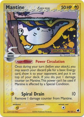 Mantine (20/101) (Delta Species) (Stamped) [EX: Dragon Frontiers] Pokémon