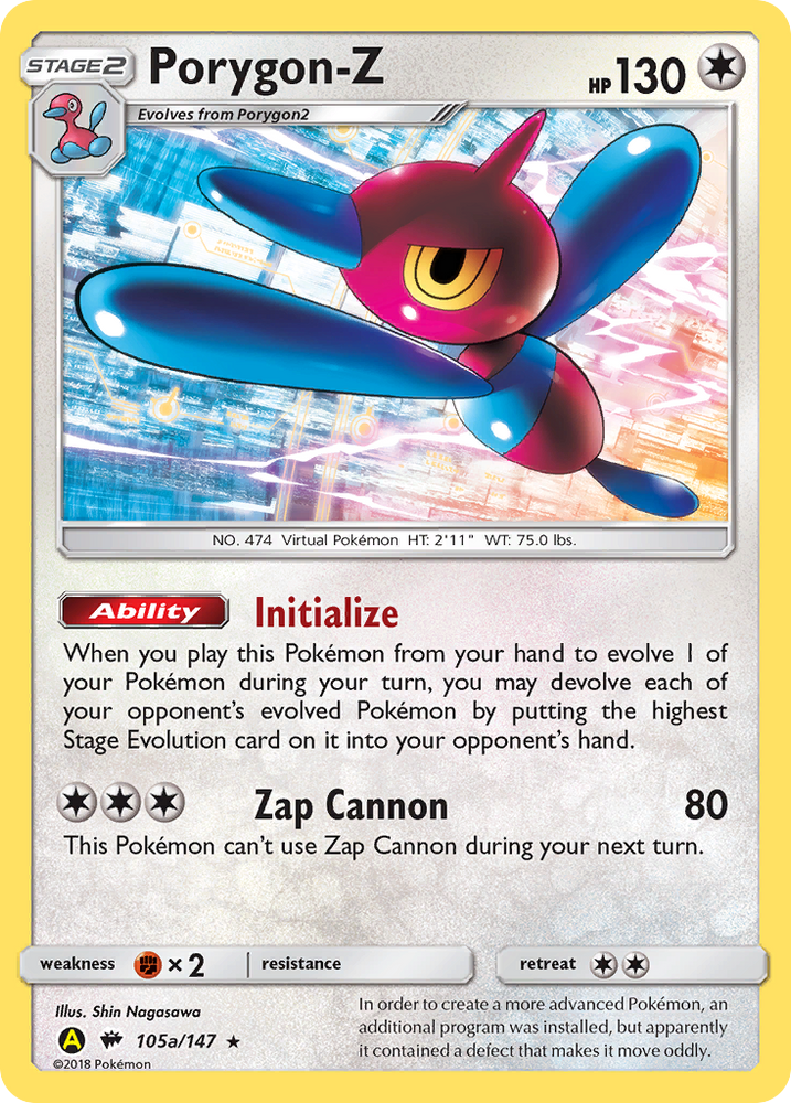Porygon-Z (105a/147) (Alternate Art Promo) [Sun & Moon: Burning Shadows] Pokémon