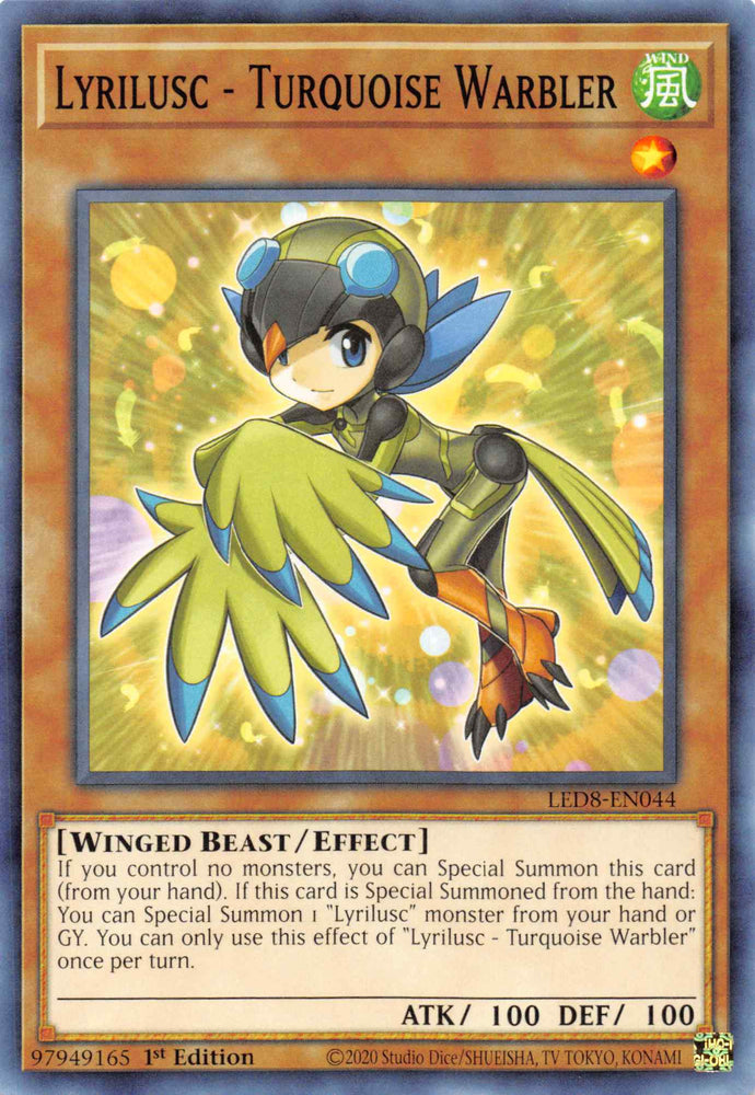 Lyrilusc - Turquoise Warbler [LED8-EN044] Common Yu-Gi-Oh!