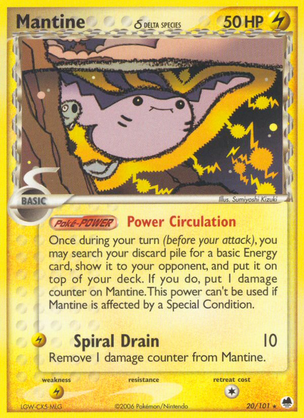 Mantine (20/101) (Delta Species) [EX: Dragon Frontiers] Pokémon