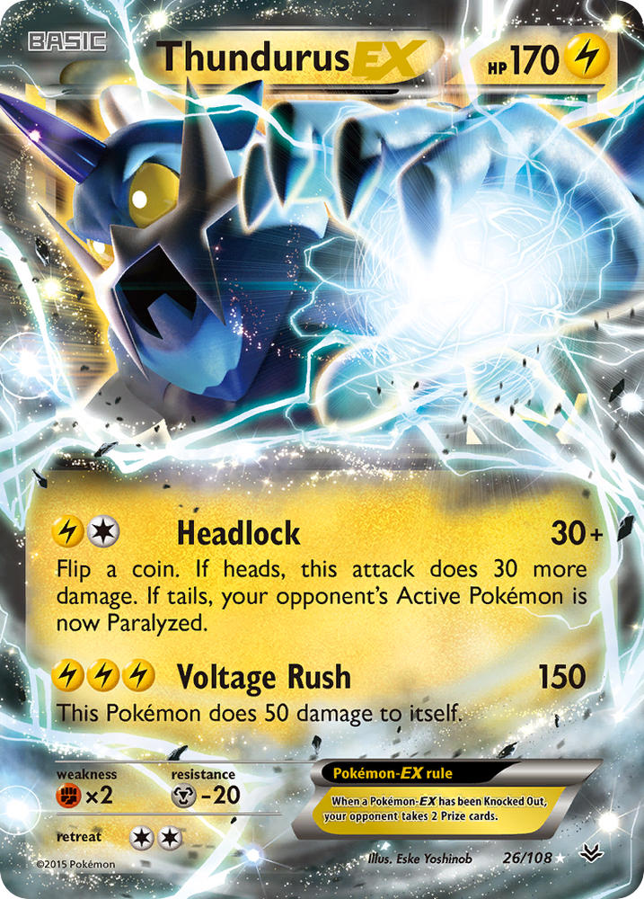 Thundurus EX (26/108) [XY: Roaring Skies] Pokémon