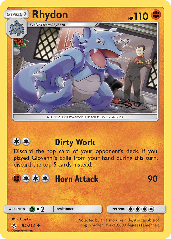 Rhydon (94/214) [Sun & Moon: Unbroken Bonds] Pokémon