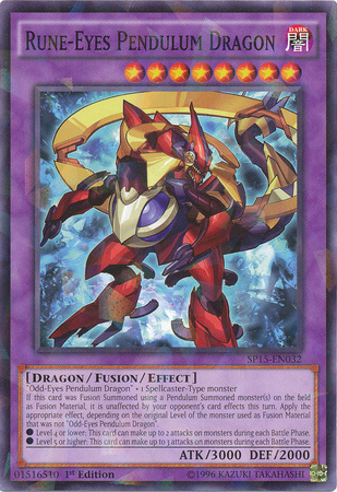 Rune-Eyes Pendulum Dragon [SP15-EN032] Shatterfoil Rare Yu-Gi-Oh!