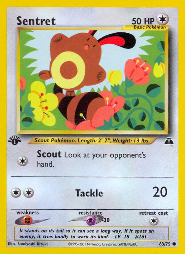 Sentret (63/75) [Neo Discovery 1st Edition] Pokémon