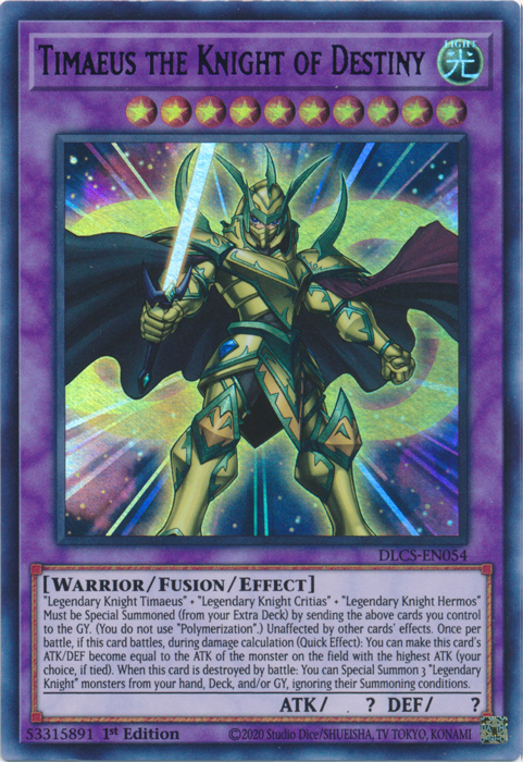 Timaeus the Knight of Destiny (Green) [DLCS-EN054] Ultra Rare Yu-Gi-Oh!