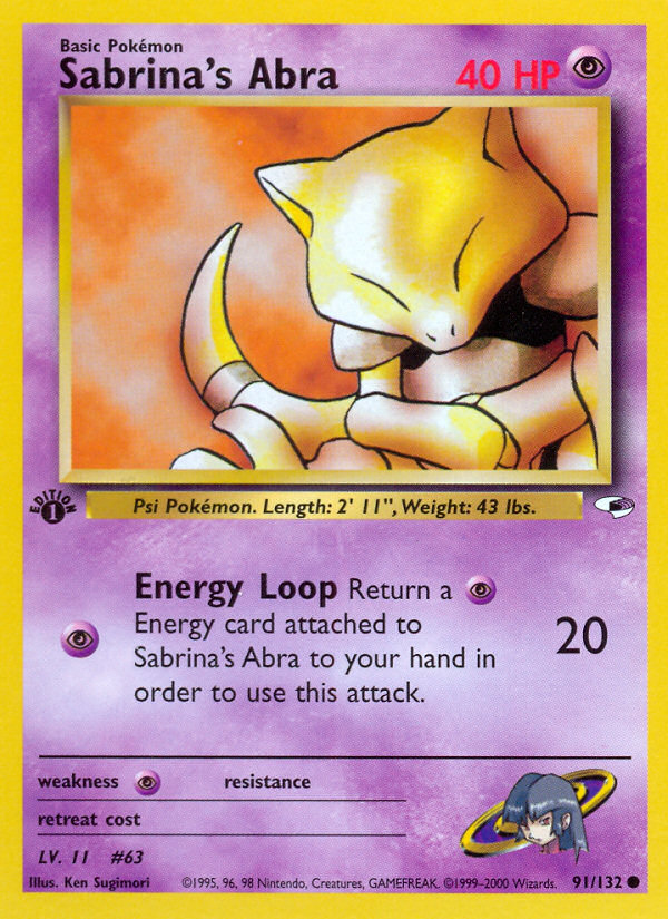 Sabrina's Abra (91/132) [Gym Heroes 1st Edition] Pokémon