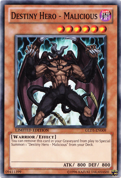 Destiny HERO - Malicious [GLD3-EN009] Common Yu-Gi-Oh!