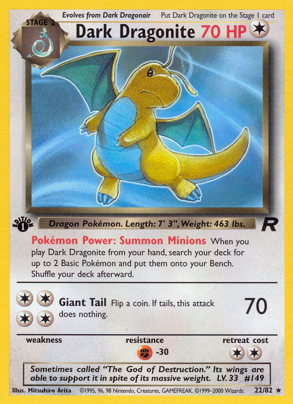 Dark Dragonite (22/82) [Team Rocket 1st Edition] Pokémon