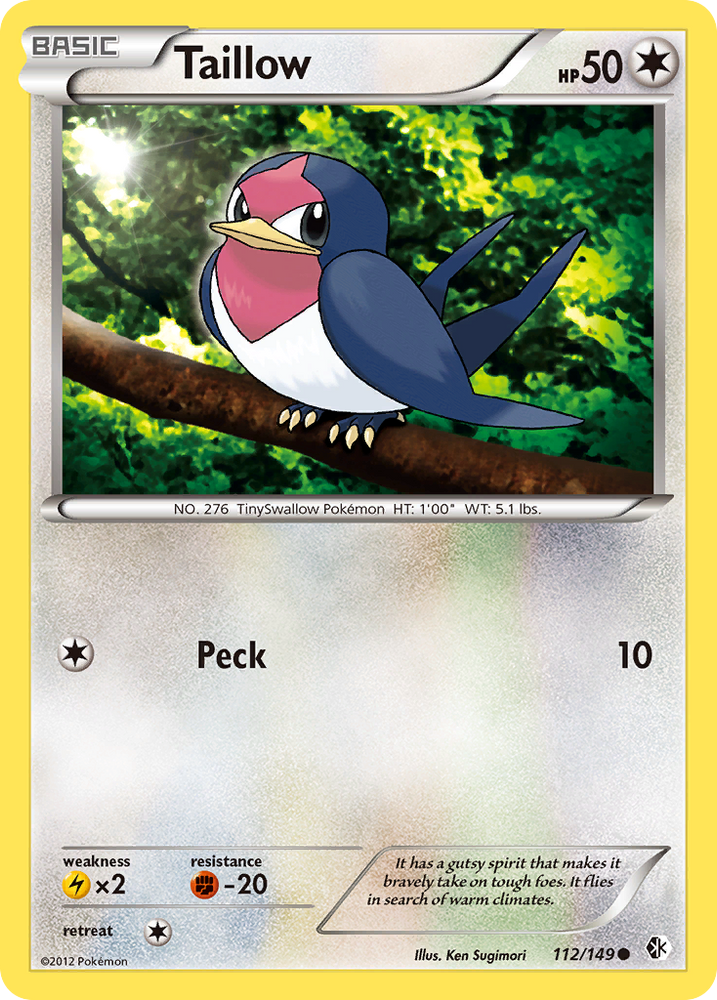Taillow (112/149) [Black & White: Boundaries Crossed] Pokémon