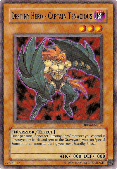 Destiny Hero - Captain Tenacious [DR04-EN182] Common Yu-Gi-Oh!