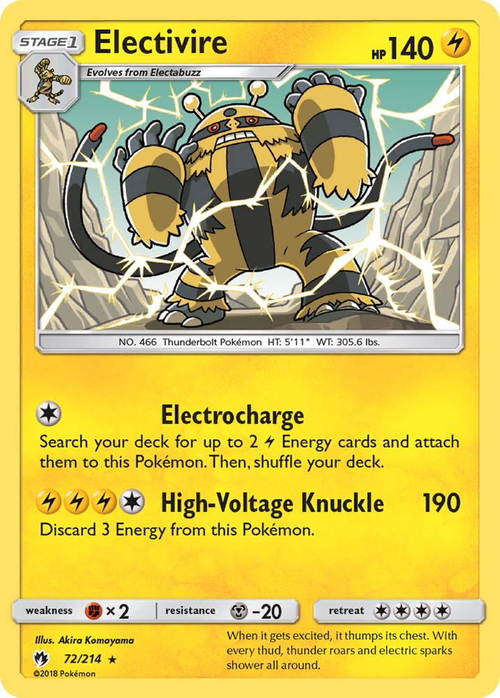 Electivire (72/214) [Sun & Moon: Lost Thunder] Pokémon
