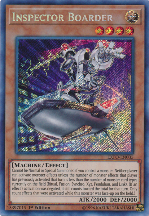 Inspector Boarder [EXFO-EN035] Secret Rare Yu-Gi-Oh!