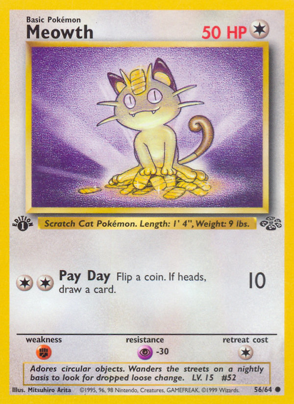 Meowth (56/64) [Jungle 1st Edition] Pokémon