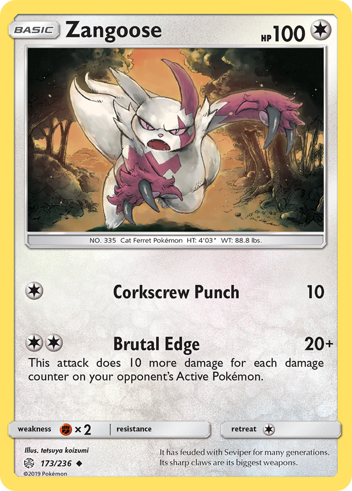 Zangoose (173/236) [Sun & Moon: Cosmic Eclipse] Pokémon