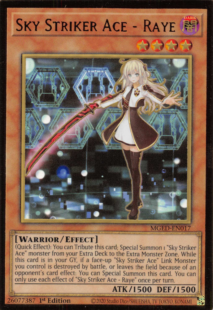 Sky Striker Ace - Raye [MGED-EN017] Gold Rare Yu-Gi-Oh!