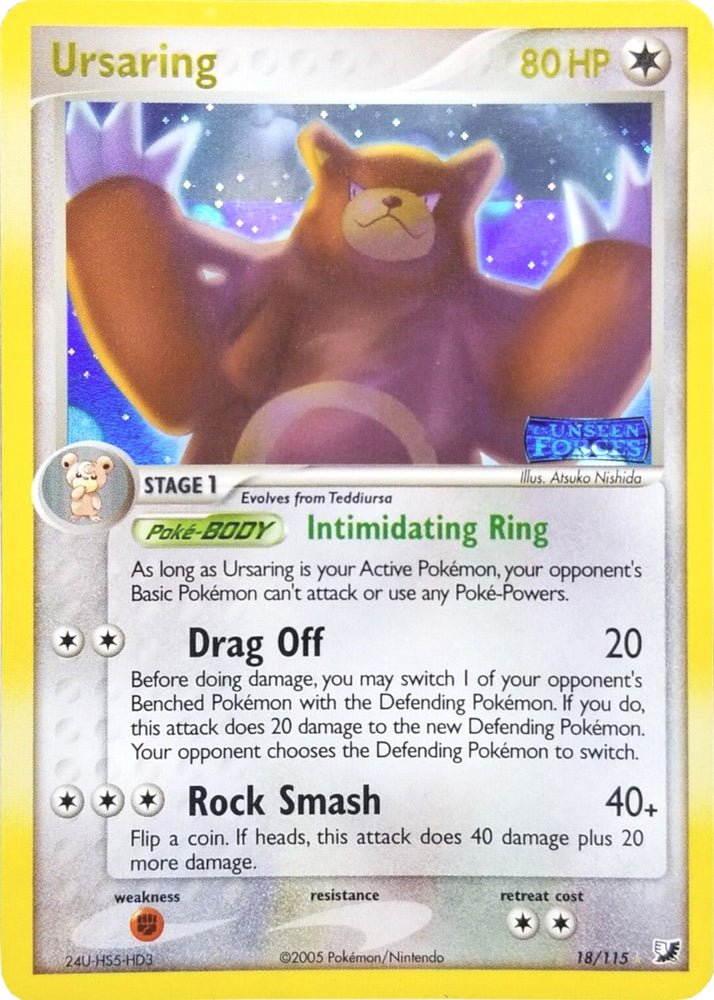 Ursaring (18/115) (Stamped) [EX: Unseen Forces] Pokémon