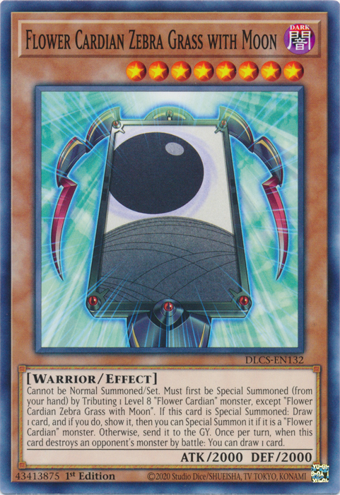 Flower Cardian Zebra Grass with Moon [DLCS-EN132] Common Yu-Gi-Oh!