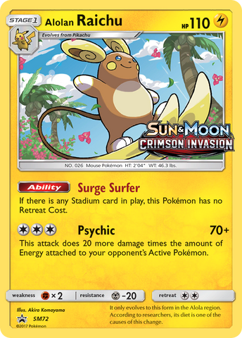 Alolan Raichu (SM72) (Prerelease Promo) [Sun & Moon: Black Star Promos] Pokémon