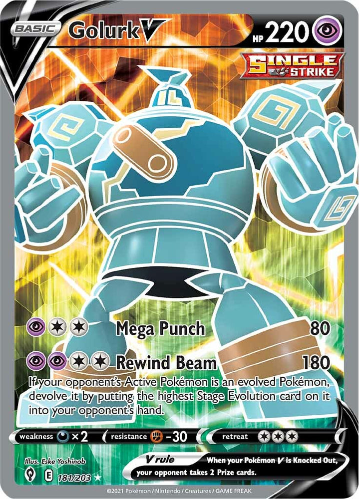 Golurk V (181/203) [Sword & Shield: Evolving Skies] Pokémon