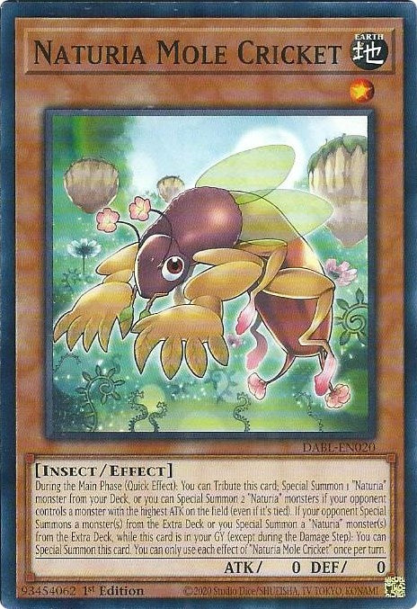 Naturia Mole Cricket [DABL-EN020] Common Yu-Gi-Oh!