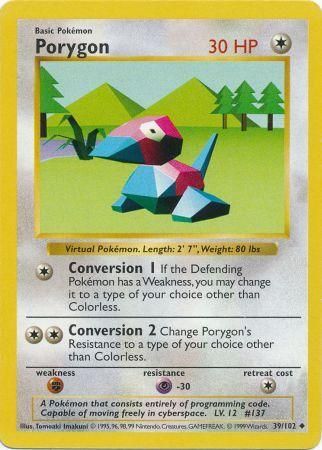 Porygon (39/102) [Base Set Shadowless Unlimited] Pokémon
