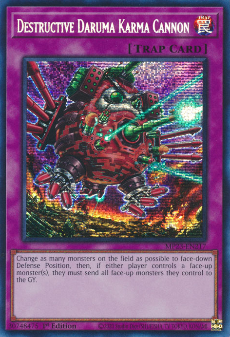 Destructive Daruma Karma Cannon [MP23-EN217] Prismatic Secret Rare Yu-Gi-Oh!