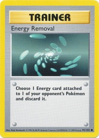Energy Removal (92/102) [Base Set Shadowless Unlimited] Pokémon