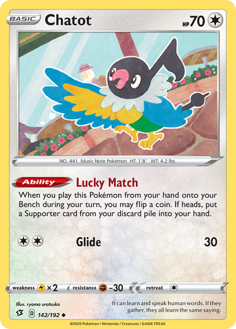 Chatot (142/192) [Sword & Shield: Rebel Clash] Pokémon