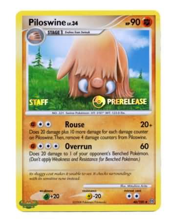 Piloswine (46/100) (Staff Prerelease Promo) [Nintendo: Black Star Promos] Pokémon