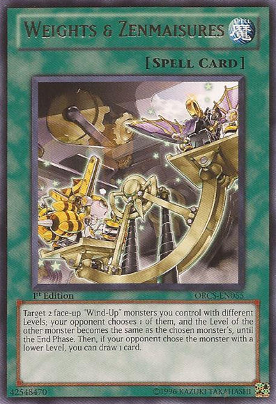 Weights & Zenmaisures [ORCS-EN055] Rare Yu-Gi-Oh!