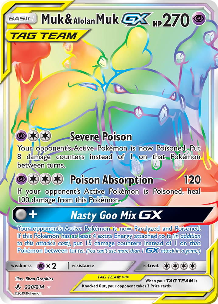 Muk & Alolan Muk GX (220/214) [Sun & Moon: Unbroken Bonds] Pokémon