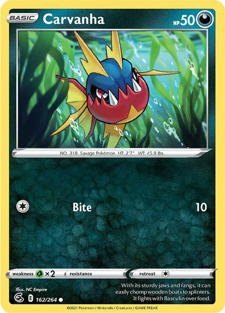 Carvanha (162/264) [Sword & Shield: Fusion Strike] Pokémon