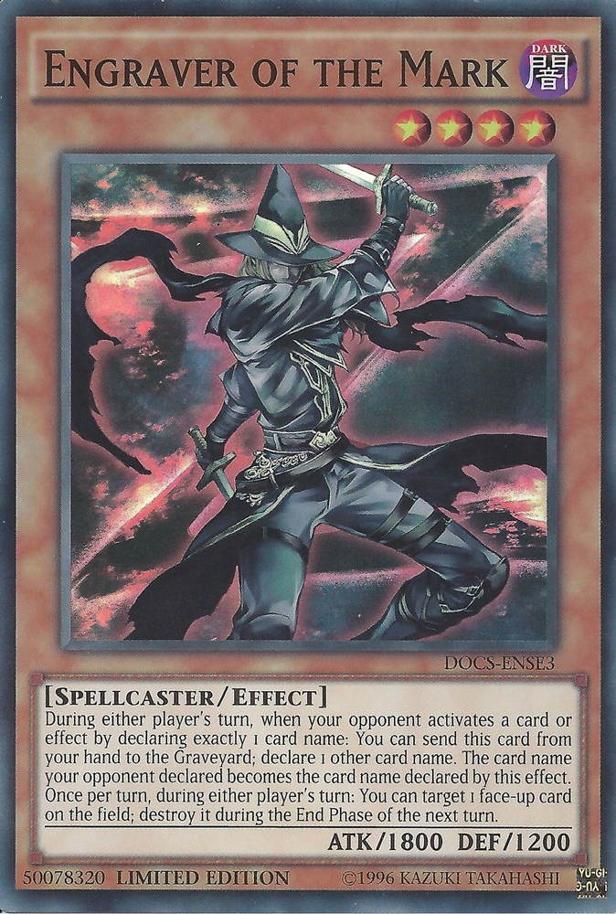 Engraver of the Mark [DOCS-ENSE3] Super Rare Yu-Gi-Oh!