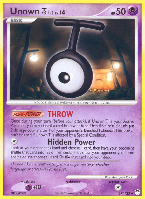Unown T (67/123) [Diamond & Pearl: Mysterious Treasures] Pokémon