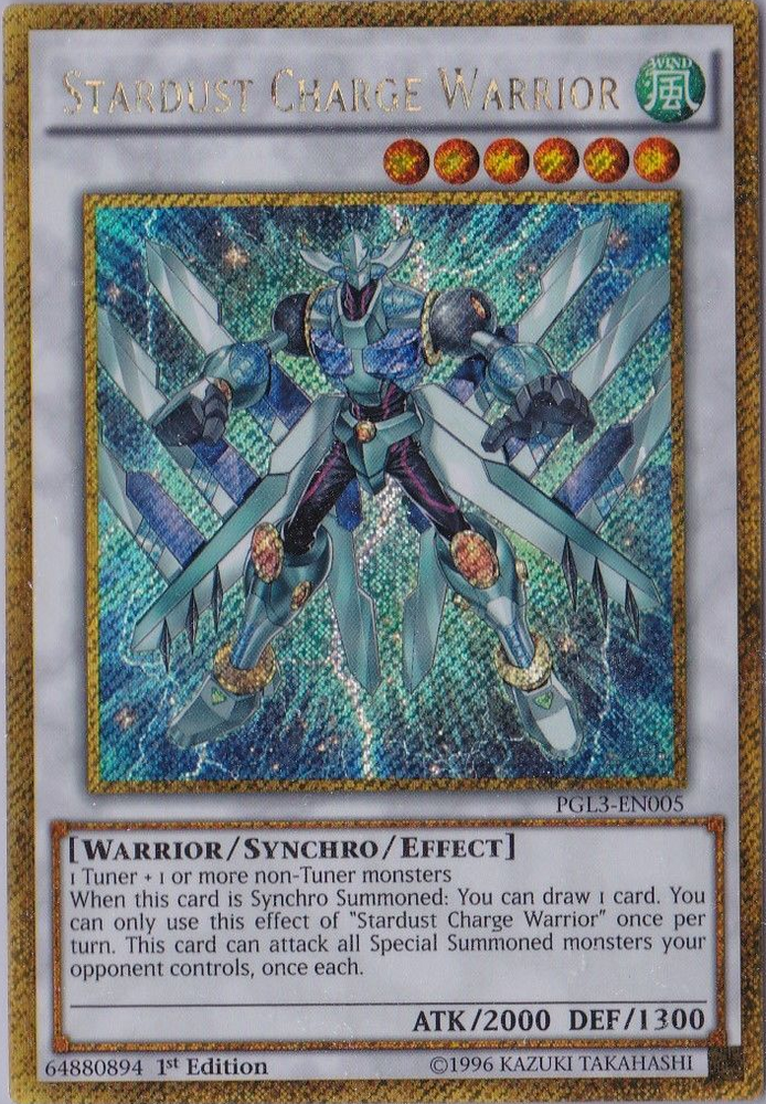 Stardust Charge Warrior [PGL3-EN005] Gold Secret Rare Yu-Gi-Oh!