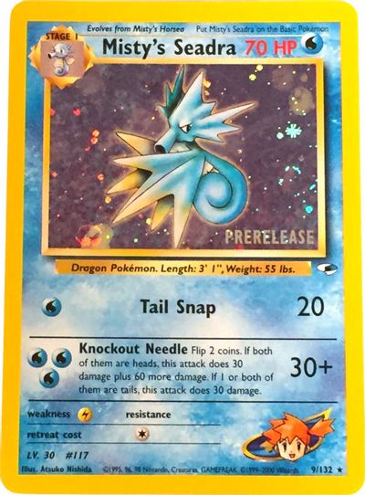 Misty's Seadra (9/132) (Prerelease Promo) [Gym Heroes Unlimited] Pokémon