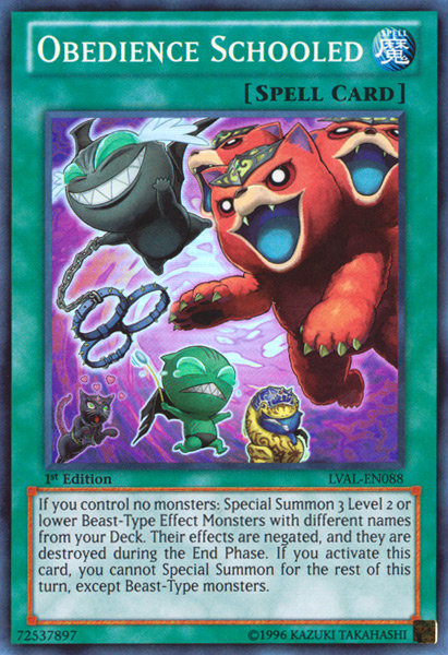Obedience Schooled [LVAL-EN088] Super Rare Yu-Gi-Oh!
