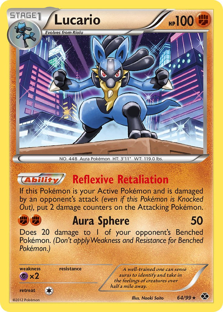 Lucario (64/99) (Cosmos Holo) (Blister Exclusive) [Black & White: Next Destinies] Pokémon